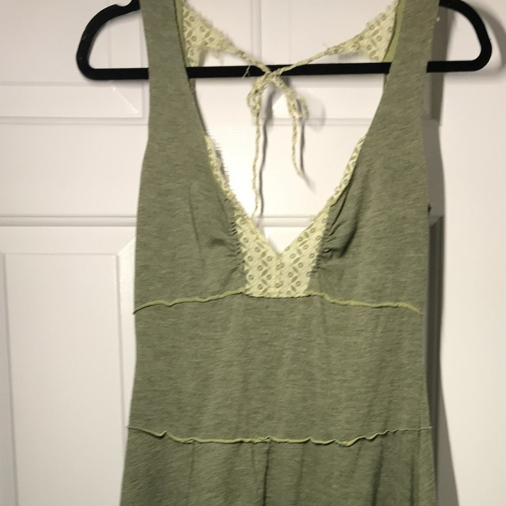 Vintage Free People Green Sun Dress Small